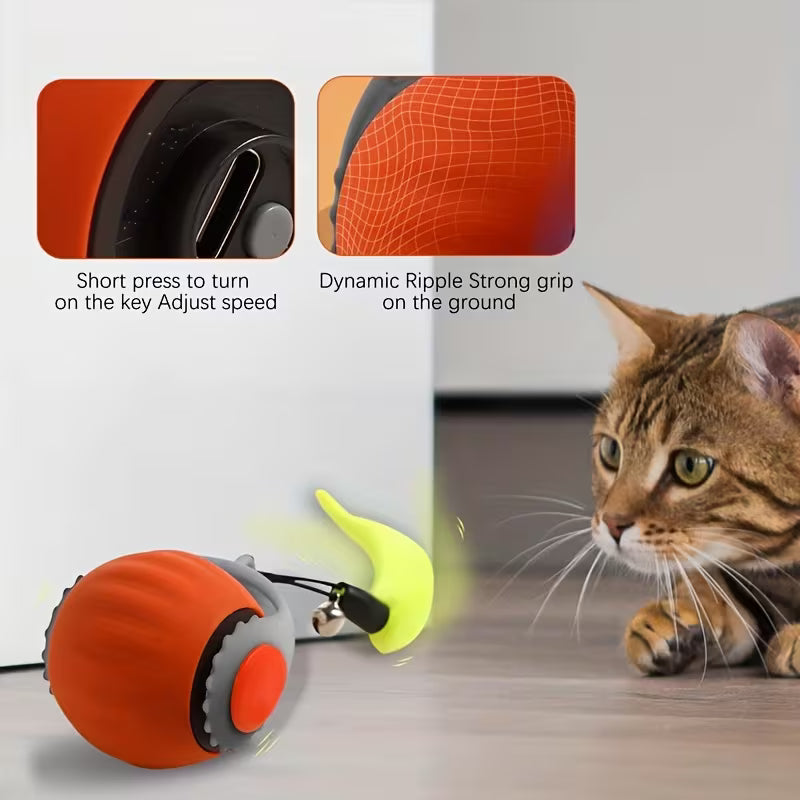 Automatic Rolling Cat Ball Toy with Tail